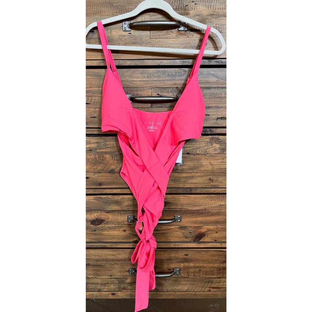 CITRINE Women's Amelia One-Piece Swimsuit In Dark Coral Sz L NWT - Picture 2 of 9